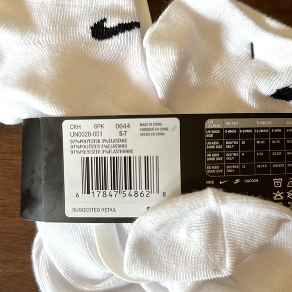 Nike unisex 6 pair no show socks - Picture 7 of 7